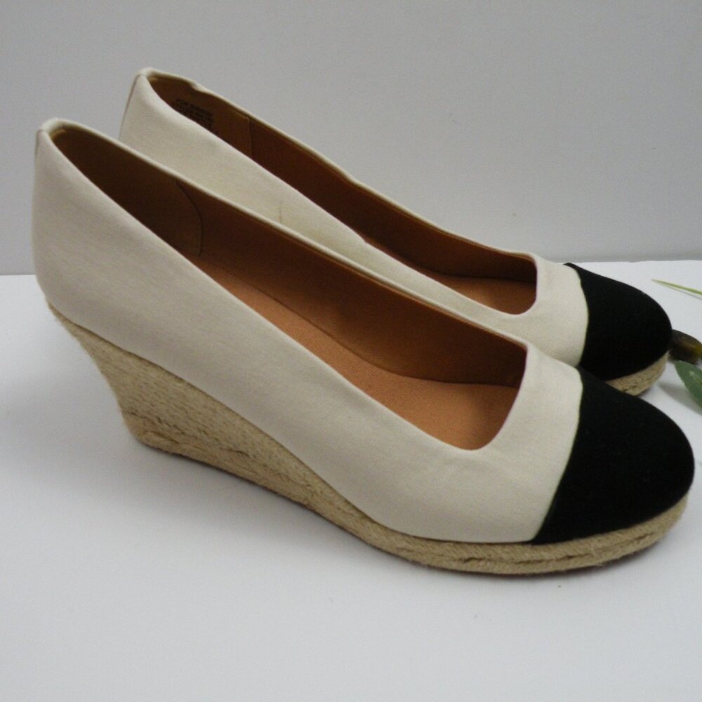 NWT J. CREW CAP TOE CANVAS ESPADRILLE WEDGES SIZE 9.5